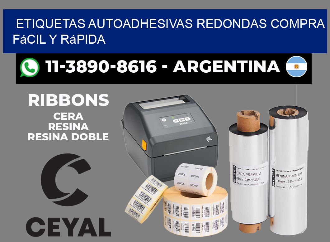 ETIQUETAS AUTOADHESIVAS REDONDAS Compra fácil y rápida
