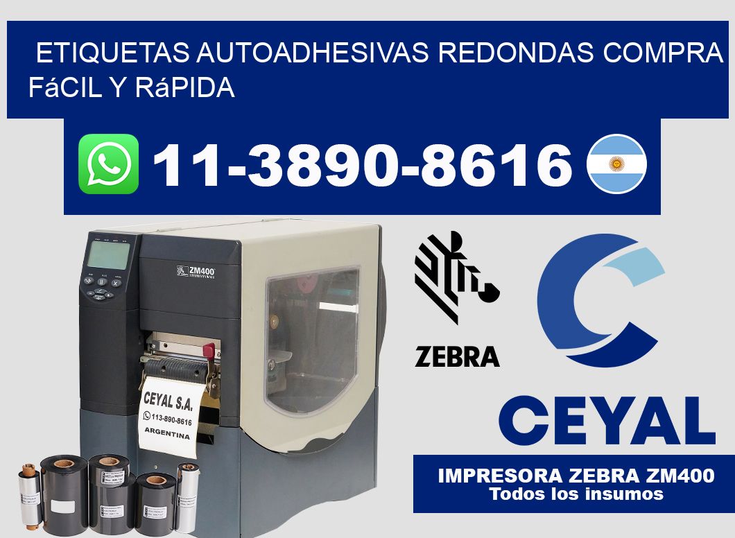 ETIQUETAS AUTOADHESIVAS REDONDAS Compra fácil y rápida