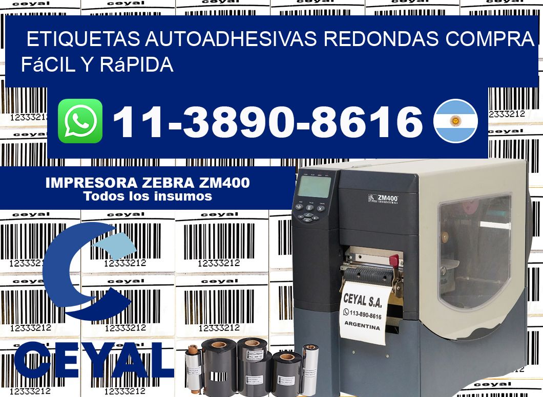 ETIQUETAS AUTOADHESIVAS REDONDAS Compra fácil y rápida