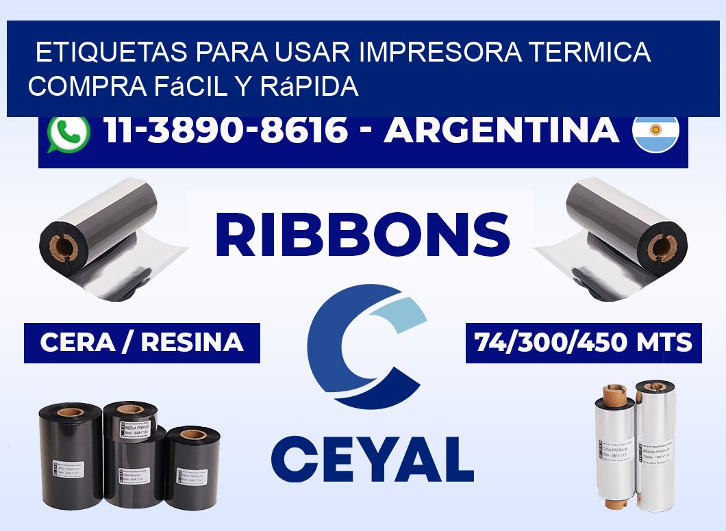 ETIQUETAS PARA USAR IMPRESORA TERMICA Compra fácil y rápida