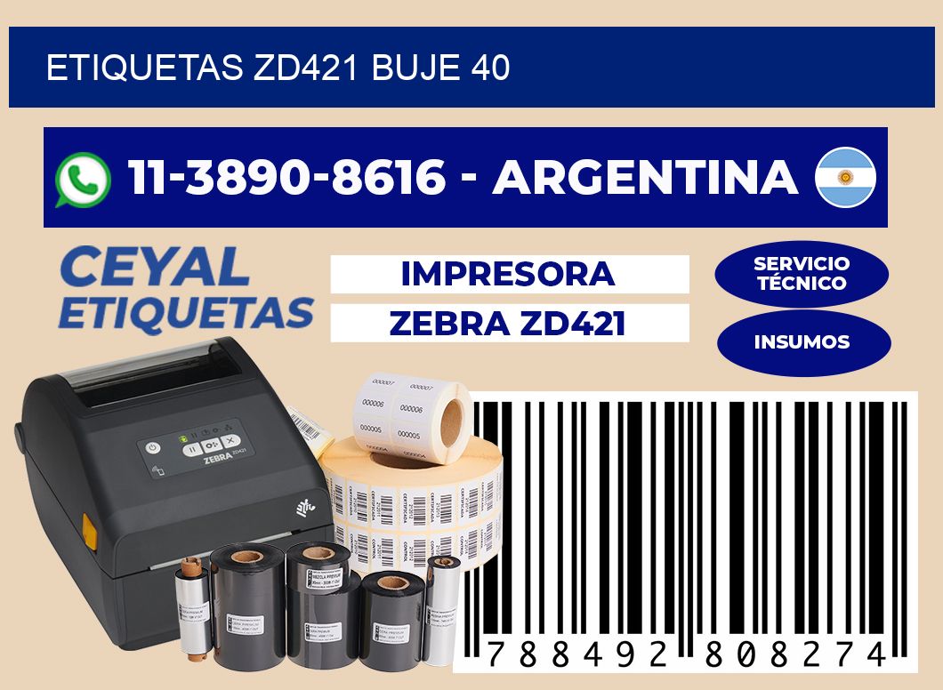 ETIQUETAS ZD421 Buje 40
