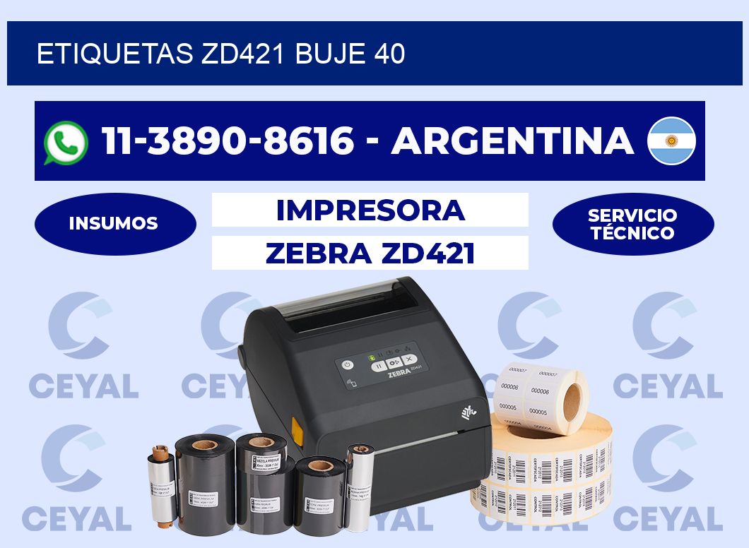 ETIQUETAS ZD421 Buje 40