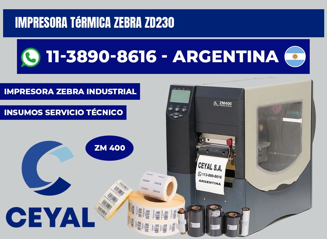 Impresora térmica Zebra ZD230