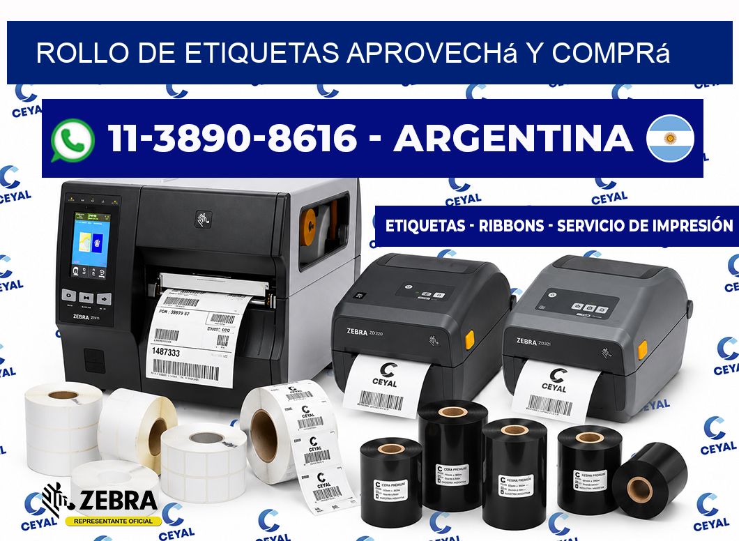 ROLLO DE ETIQUETAS Aprovechá y comprá