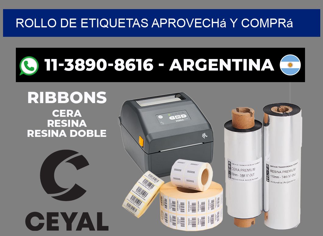 ROLLO DE ETIQUETAS Aprovechá y comprá