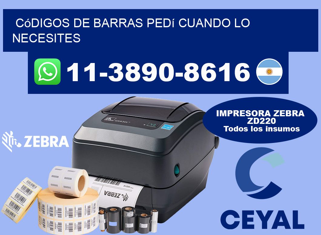 códigos de barras Pedí cuando lo necesites