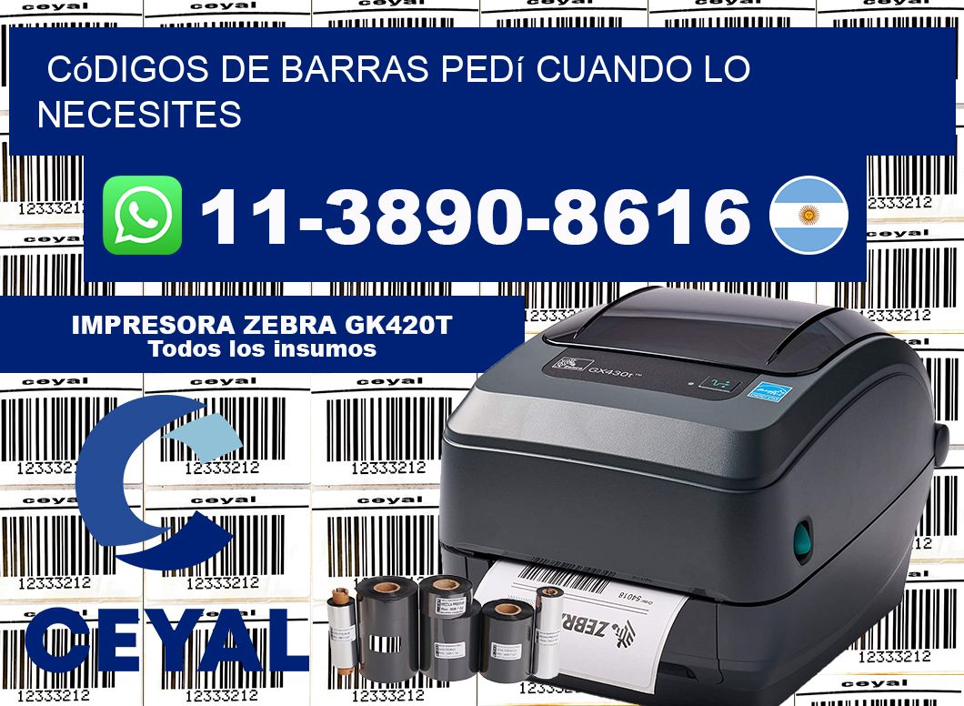 códigos de barras Pedí cuando lo necesites