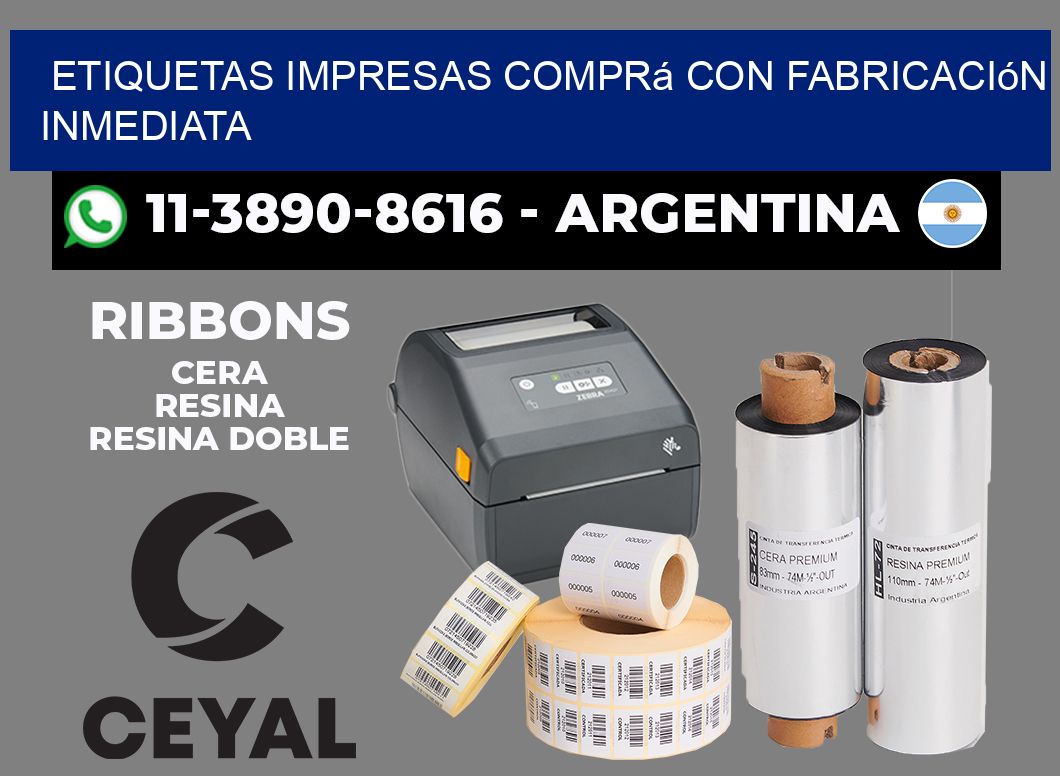 etiquetas impresas Comprá con fabricación inmediata
