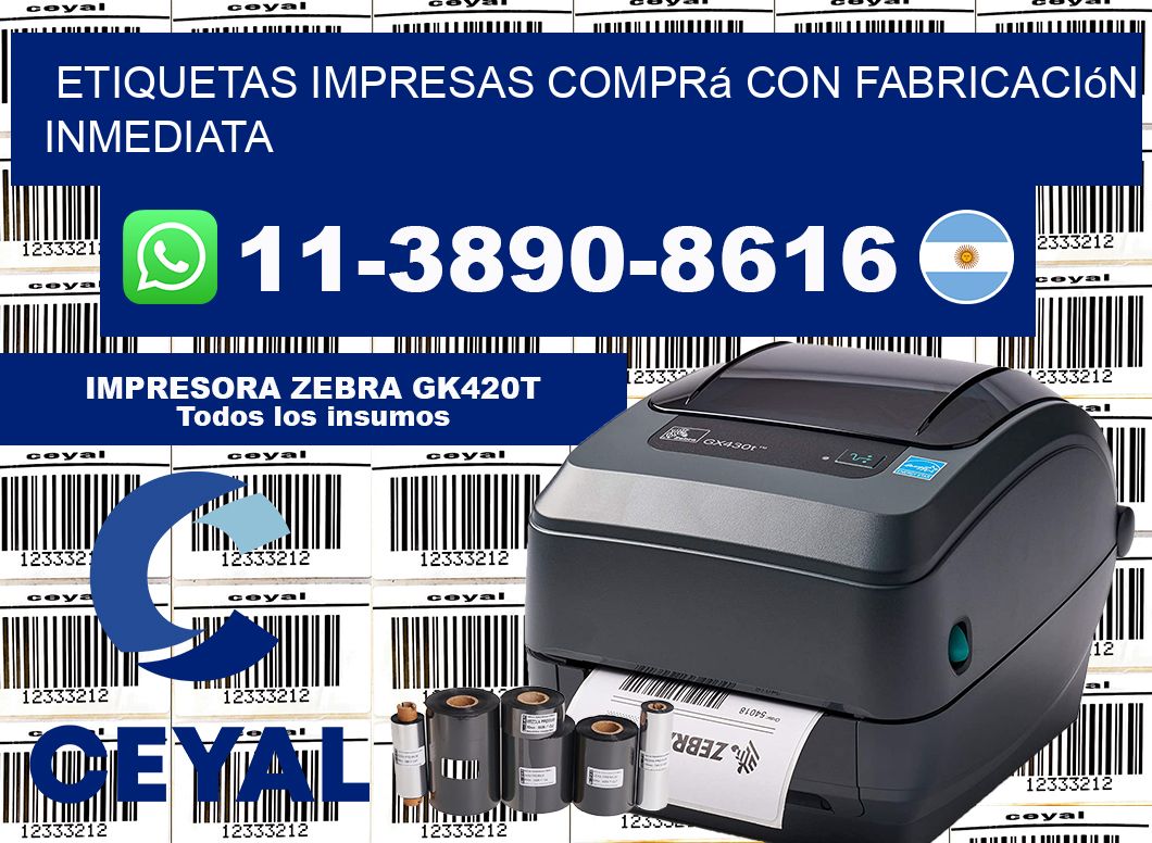 etiquetas impresas Comprá con fabricación inmediata