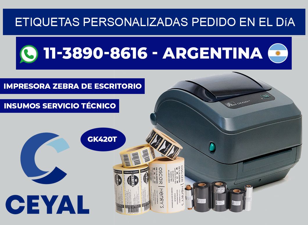 etiquetas personalizadas Pedido en el día