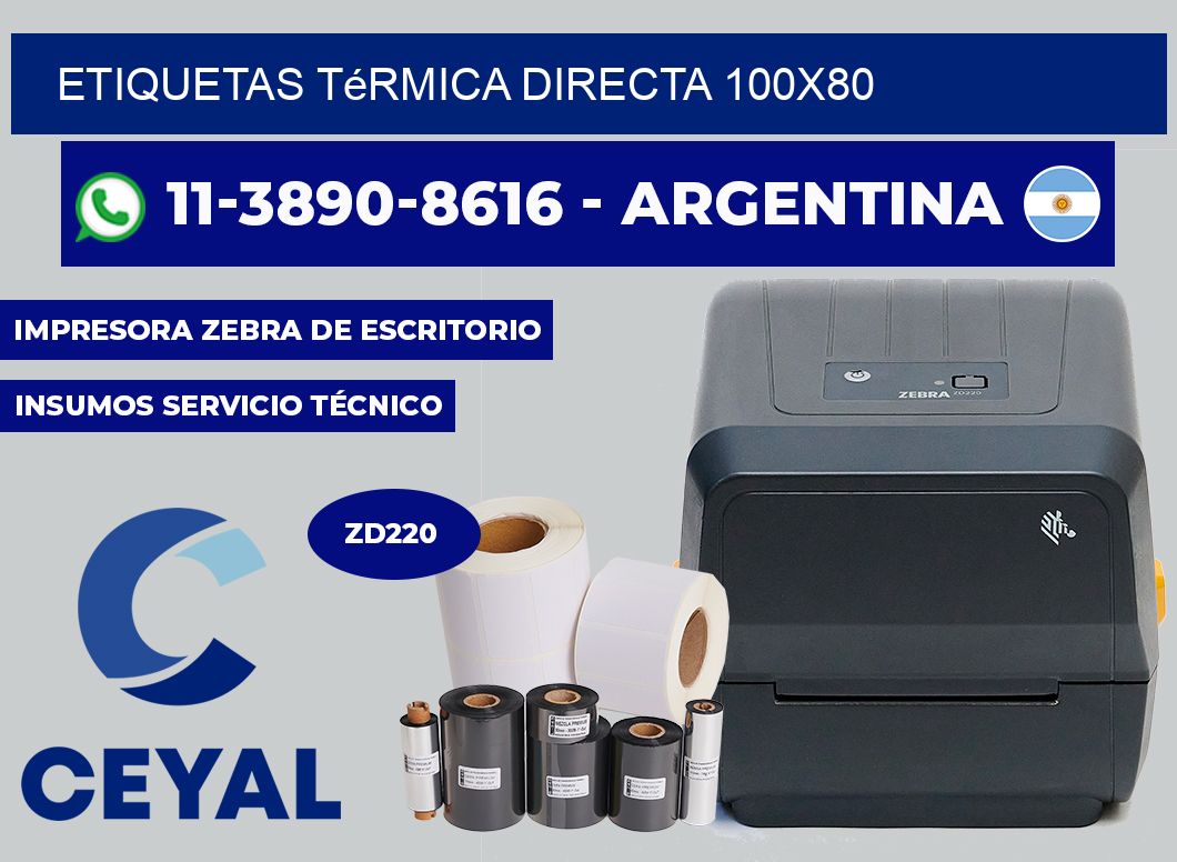 etiquetas térmica directa 100X80