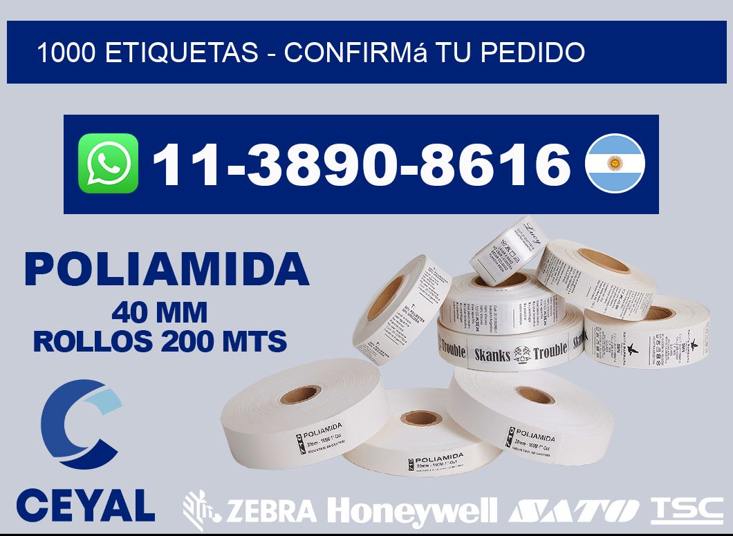 1000 ETIQUETAS - Confirmá tu pedido