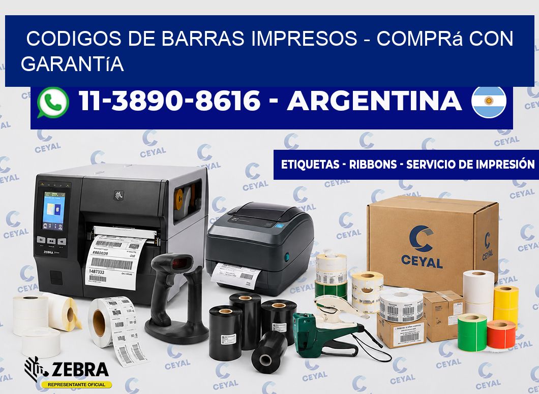 CODIGOS DE BARRAS IMPRESOS - Comprá con garantía