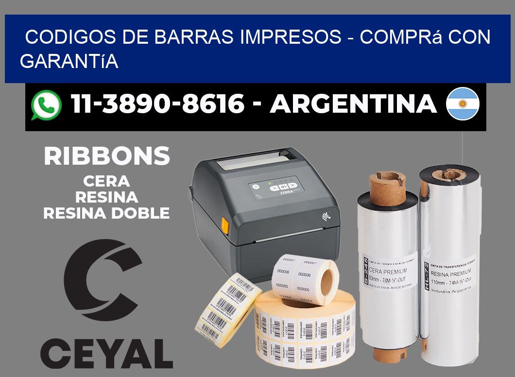 CODIGOS DE BARRAS IMPRESOS - Comprá con garantía