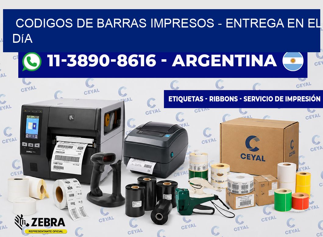 CODIGOS DE BARRAS IMPRESOS - Entrega en el día