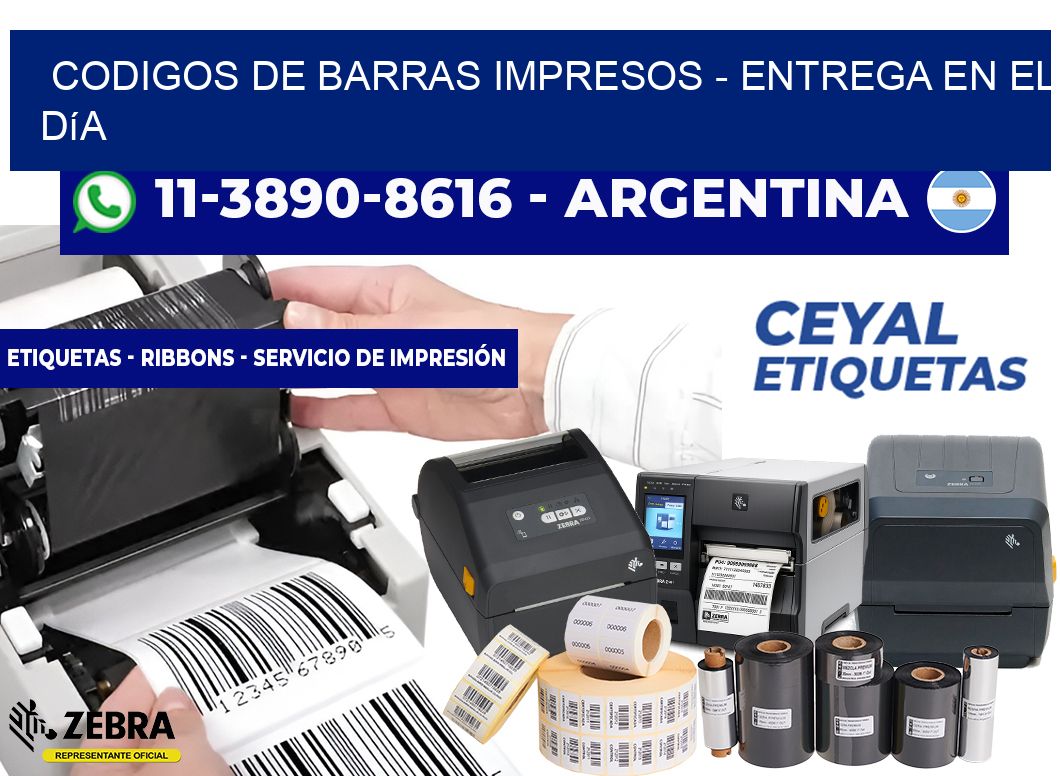 CODIGOS DE BARRAS IMPRESOS - Entrega en el día