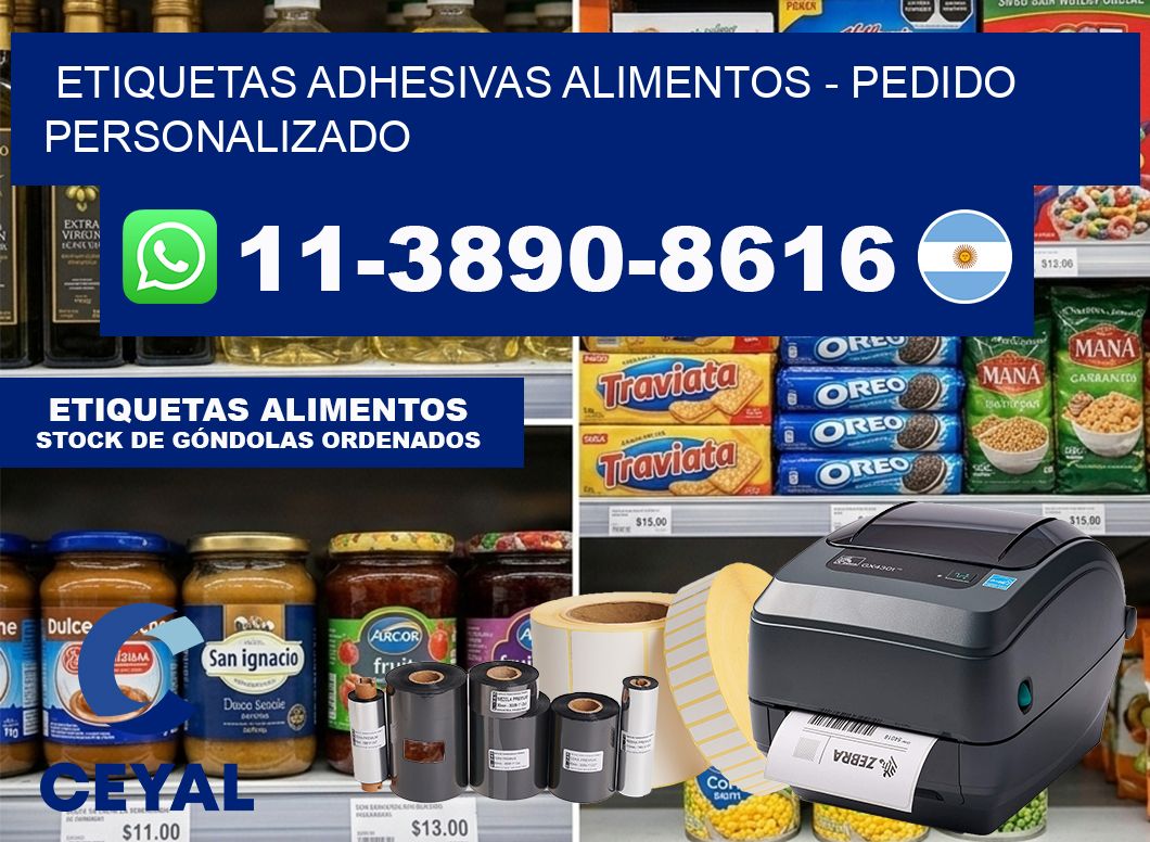 ETIQUETAS ADHESIVAS ALIMENTOS – Pedido personalizado
