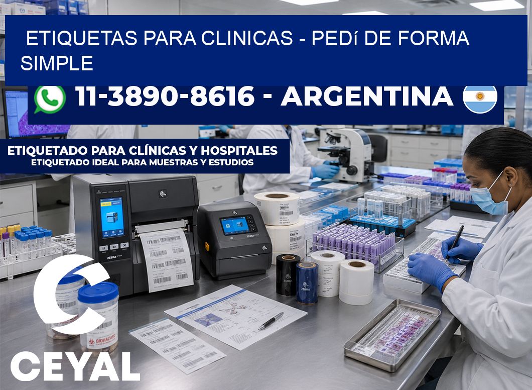 ETIQUETAS PARA CLINICAS - Pedí de forma simple