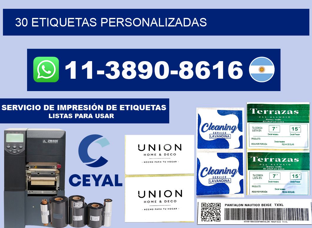 30 ETIQUETAS PERSONALIZADAS
