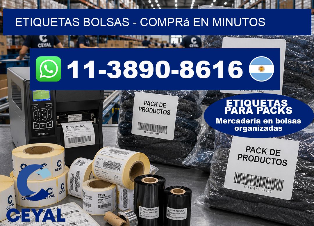 ETIQUETAS BOLSAS - Comprá en minutos