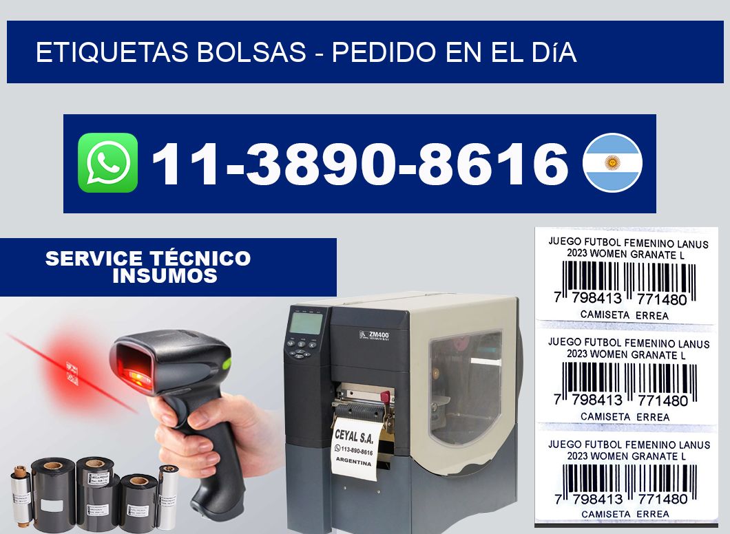 ETIQUETAS BOLSAS - Pedido en el día