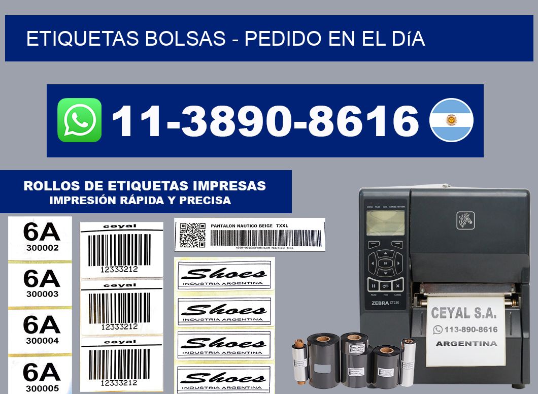ETIQUETAS BOLSAS - Pedido en el día