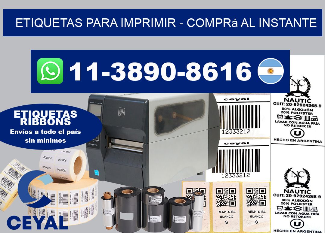 ETIQUETAS PARA IMPRIMIR - Comprá al instante