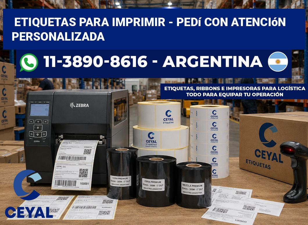ETIQUETAS PARA IMPRIMIR - Pedí con atención personalizada