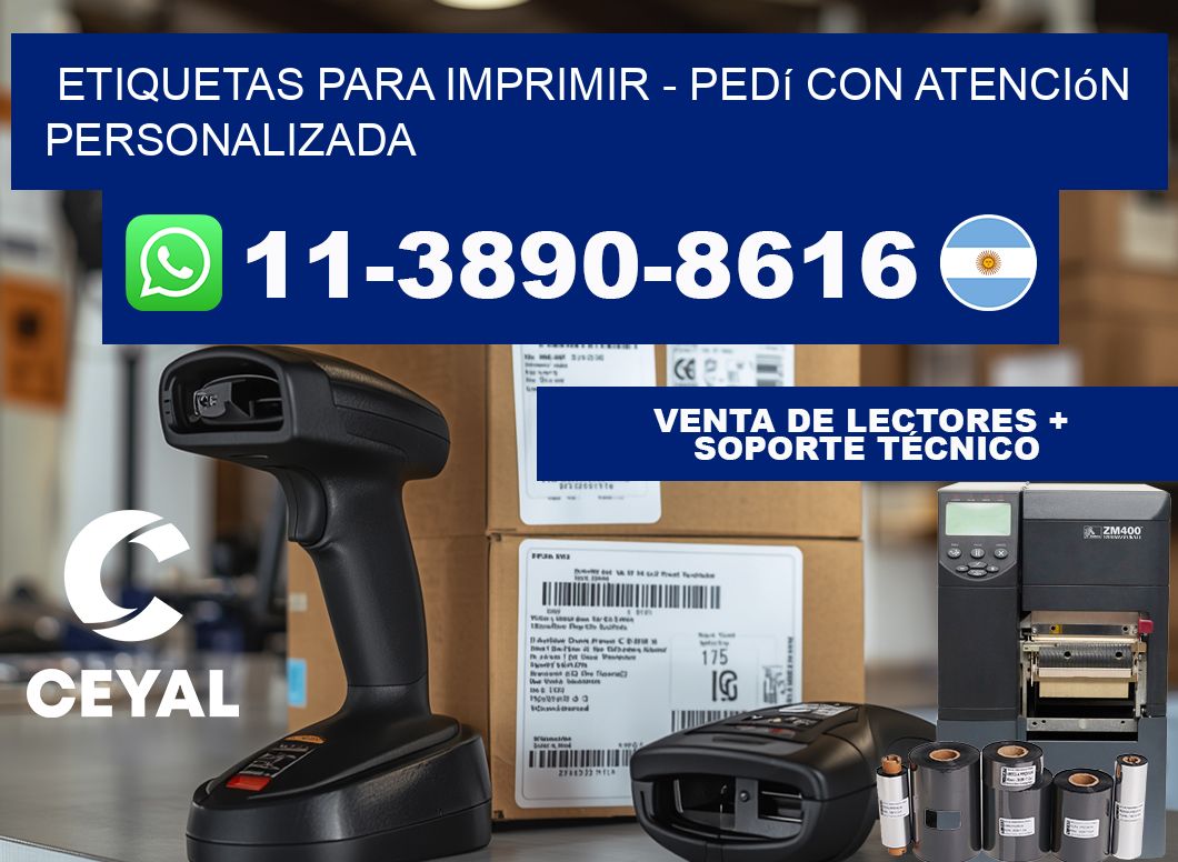 ETIQUETAS PARA IMPRIMIR - Pedí con atención personalizada