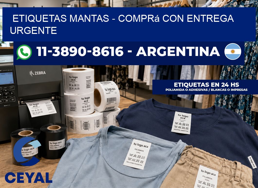 Etiquetas Mantas – Comprá con entrega urgente
