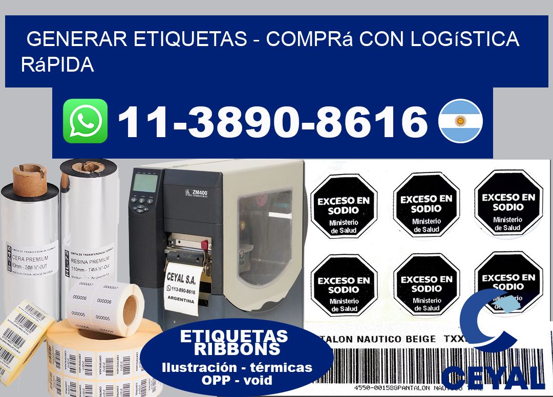 GENERAR ETIQUETAS - Comprá con logística rápida
