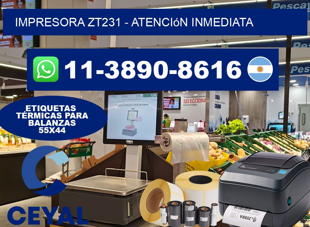 IMPRESORA ZT231 – Atención inmediata