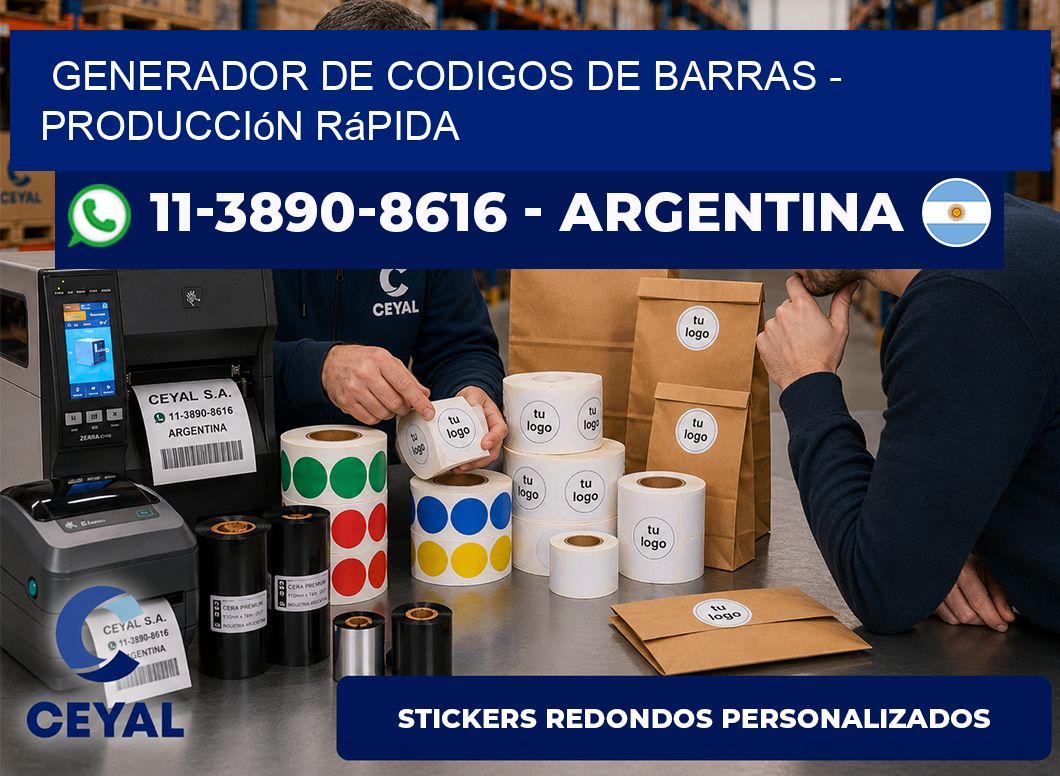 generador de codigos de barras - Producción rápida