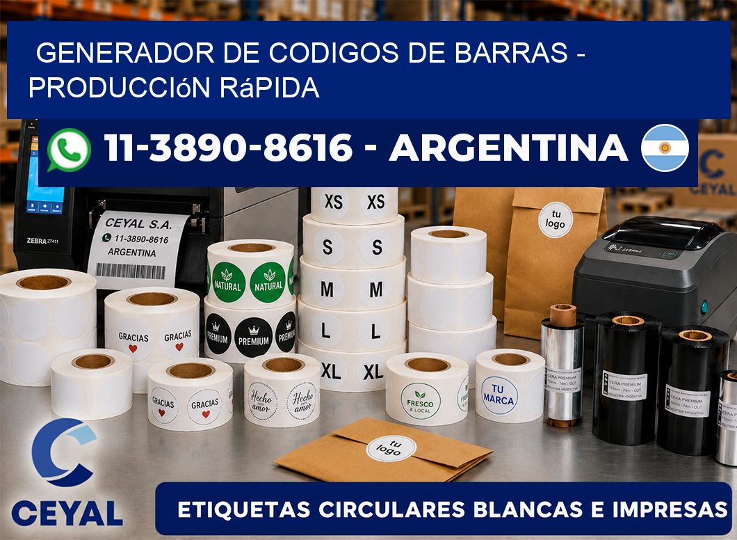 generador de codigos de barras - Producción rápida