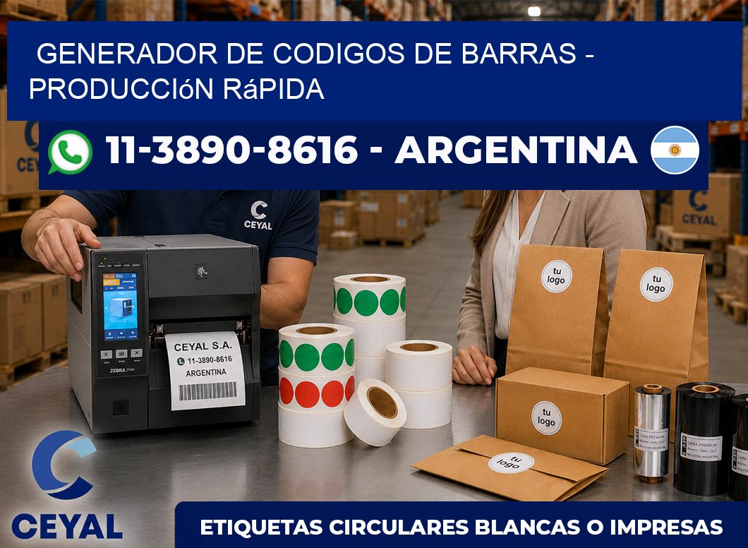 generador de codigos de barras – Producción rápida