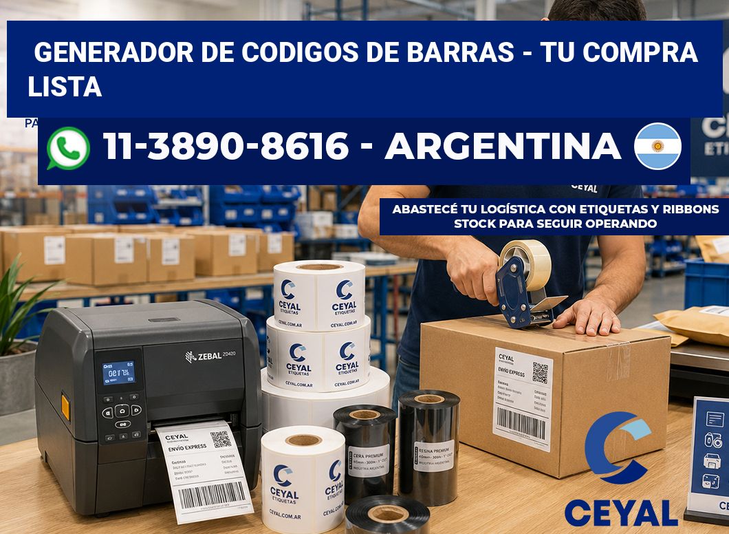 generador de codigos de barras - Tu compra lista