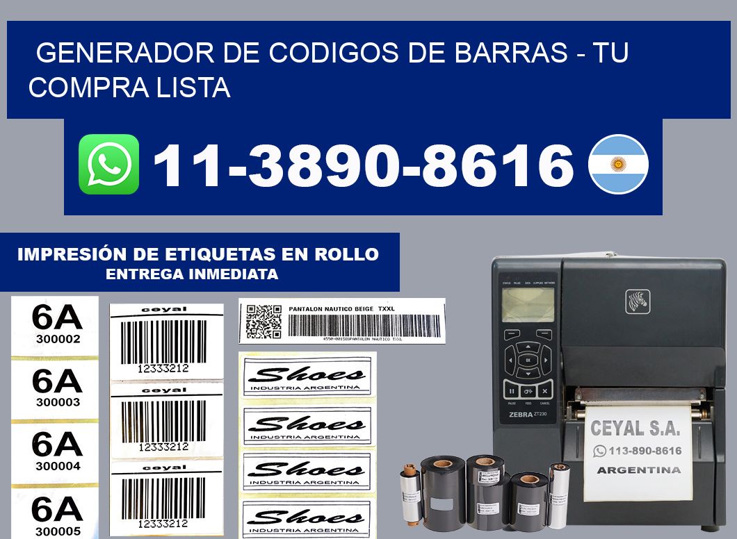 generador de codigos de barras - Tu compra lista