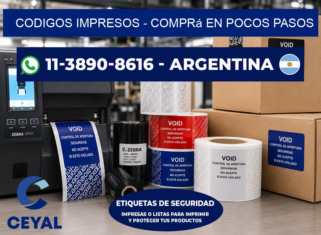 Codigos impresos - Comprá en pocos pasos