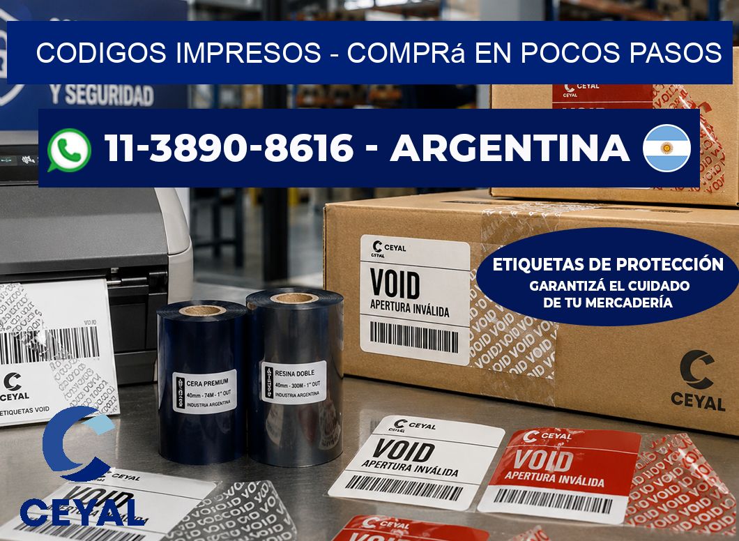 Codigos impresos - Comprá en pocos pasos