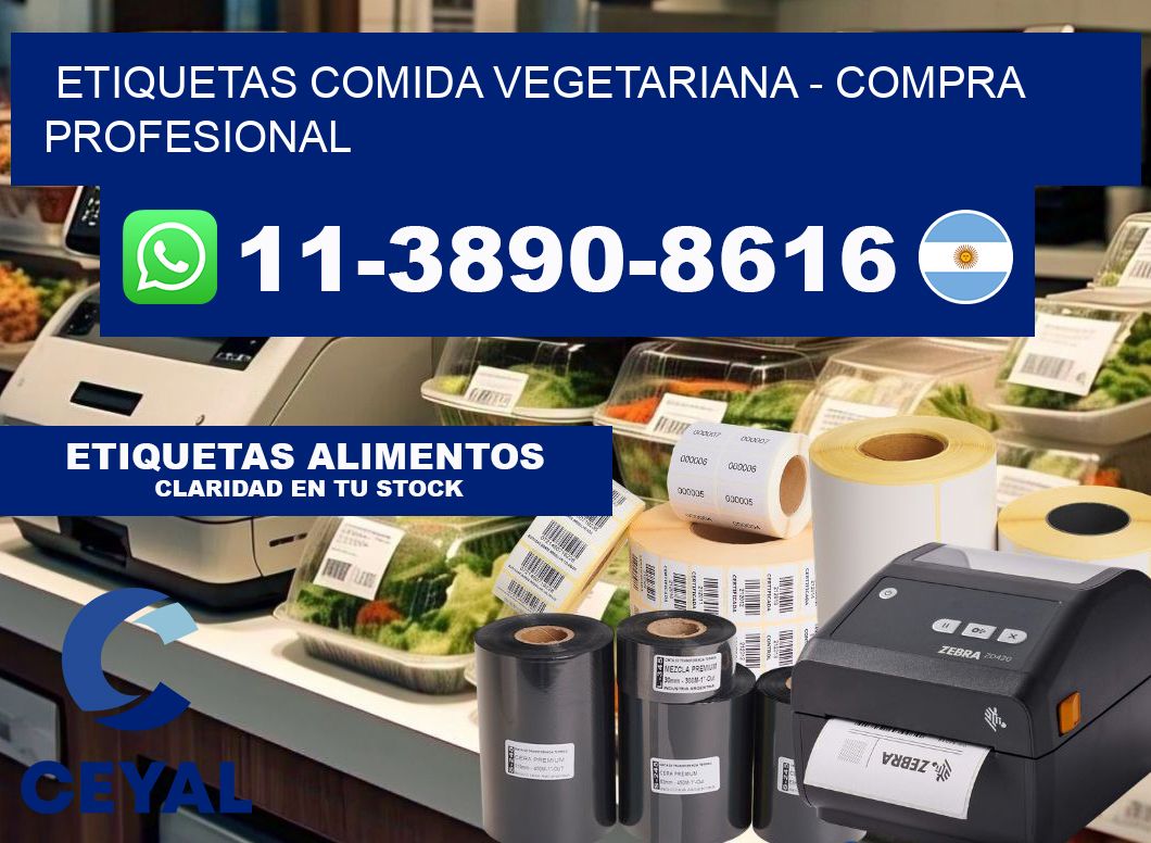 ETIQUETAS COMIDA VEGETARIANA - Compra profesional