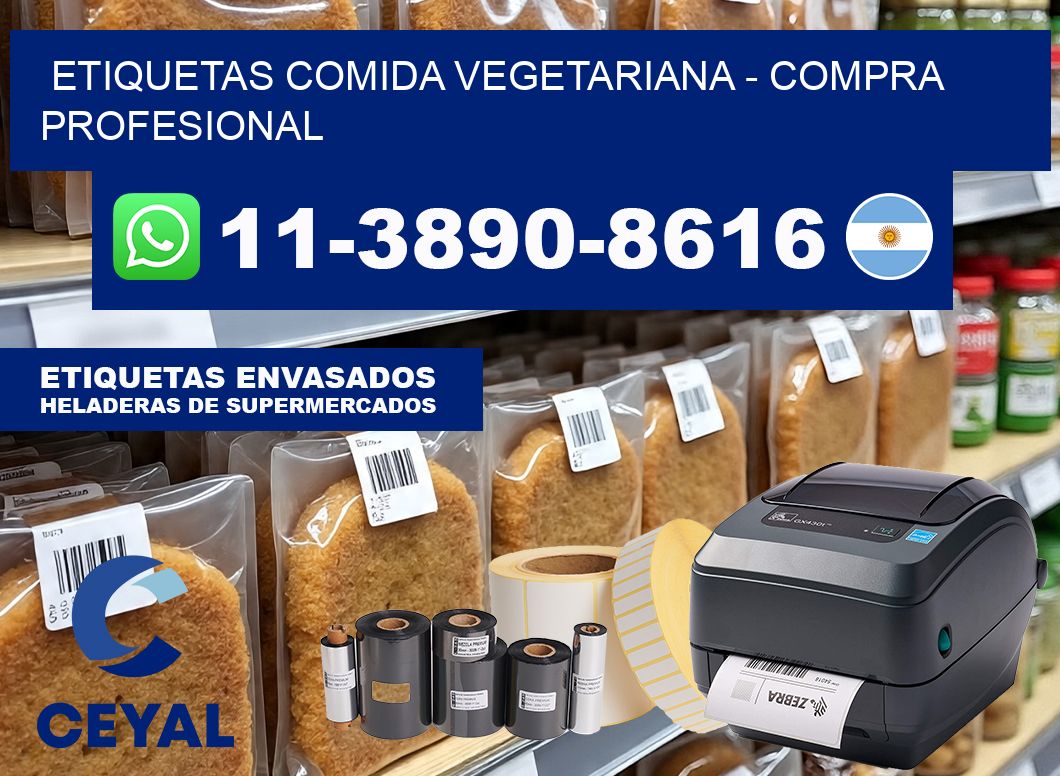 ETIQUETAS COMIDA VEGETARIANA - Compra profesional