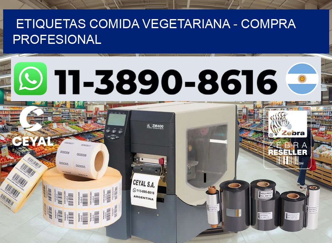 ETIQUETAS COMIDA VEGETARIANA - Compra profesional