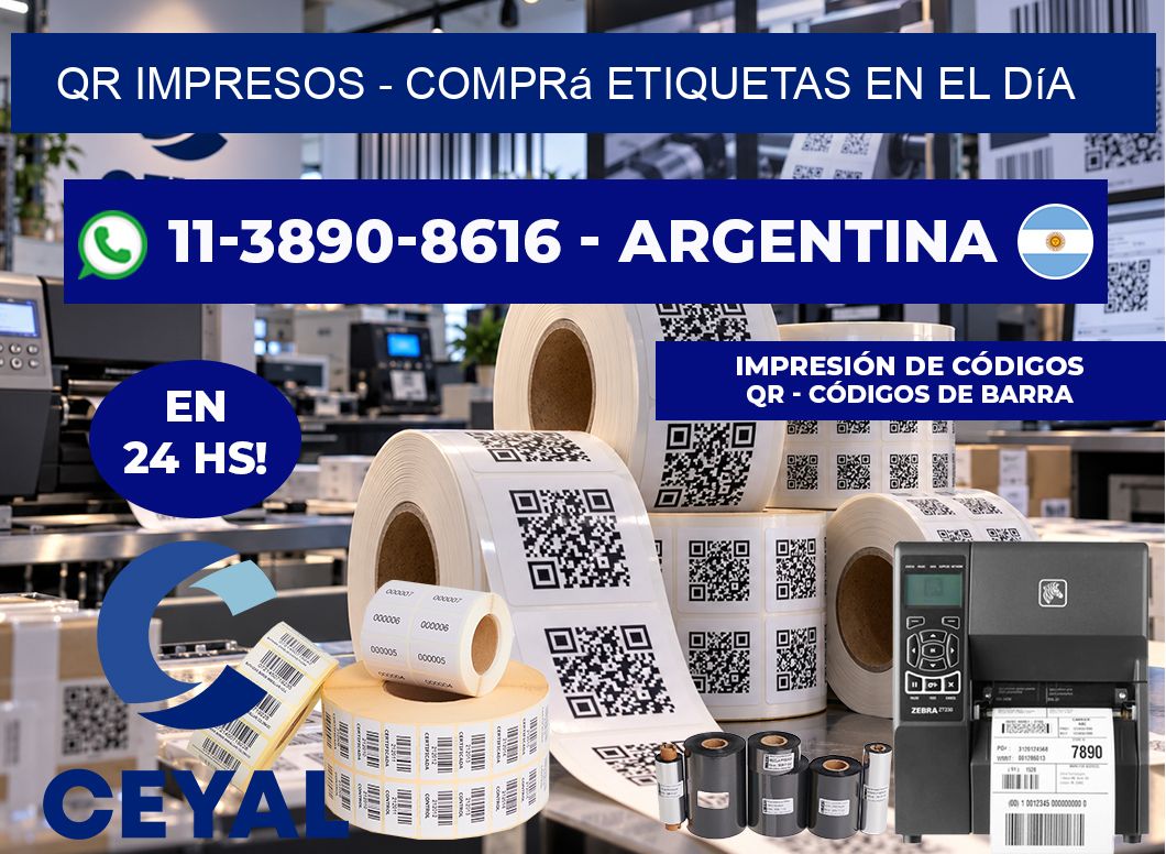 QR Impresos - Comprá etiquetas en el día
