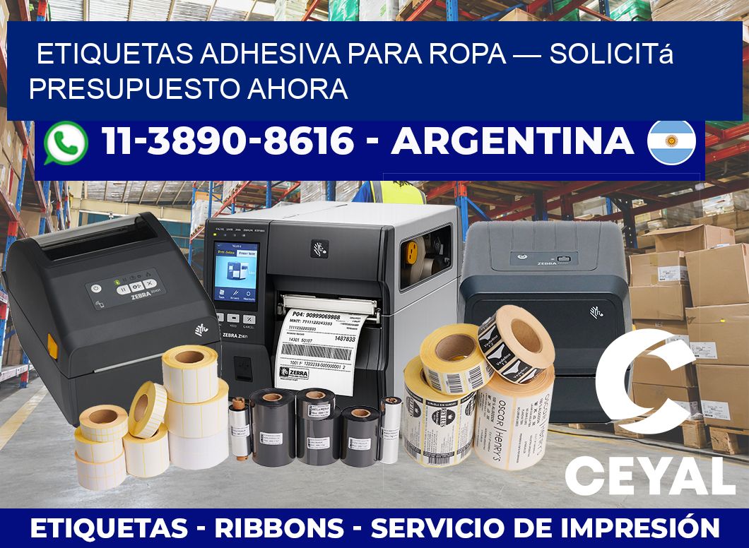 etiquetas adhesiva para ropa — Solicitá presupuesto ahora
