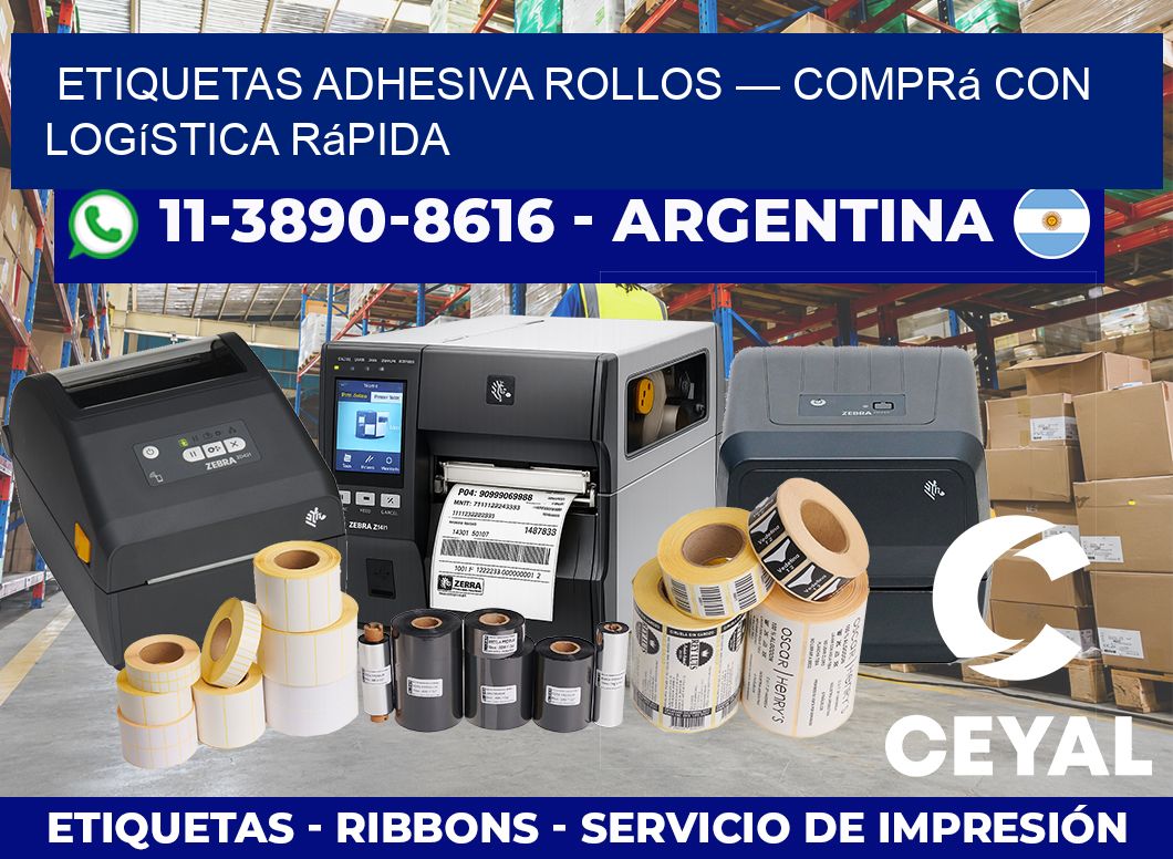 etiquetas adhesiva rollos — Comprá con logística rápida